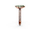 Rose gold Fancy Green Marquise  Milgrain Pave Diamond Engagement Ring with Four-Prong Setting_157