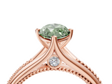Rose gold Fancy Green Marquise  Solitaire Beaded Band Six-Prong Setting_4