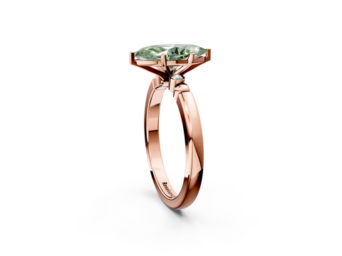 Rose gold Fancy Green Marquise  Solitaire Beaded Band with Four-Prong Setting_26