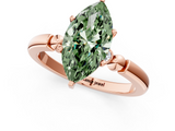 Rose gold Fancy Green Marquise  Solitaire Beaded Band with Four-Prong Setting_65