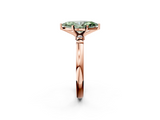 Rose gold Fancy Green Marquise  Solitaire Beaded Band with Four-Prong Setting_66