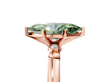 Rose gold Fancy Green Marquise  Solitaire Beaded Band with Four-Prong Setting_69