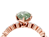 Rose gold Fancy Green Marquise  Solitaire Bezel Accent Diamond Engagement Ring with Beaded Band and Four-Prong Setting_28