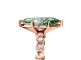 Rose gold Fancy Green Marquise  Solitaire Bezel Accent Diamond Engagement Ring with Beaded Band and Four-Prong Setting_29