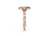 Rose gold Fancy Green Marquise  Solitaire Bezel-Set Diamond Ring with Beaded Band and Four-Prong Setting_34