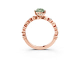 Rose gold Fancy Green Marquise  Solitaire Bezel-Set Diamond Ring with Beaded Band and Four-Prong Setting_35