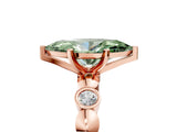 Rose gold Fancy Green Marquise  Solitaire Bezel-Set Diamond Ring with Beaded Band and Four-Prong Setting_37