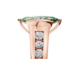 Rose gold Fancy Green Marquise  Solitaire Bezel-Set Diamond Ring with Channel-Set Band_41