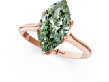 Rose gold Fancy Green Marquise  Solitaire Cathedral Diamond Ring with Six-Prong Setting_18