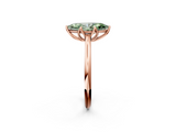Rose gold Fancy Green Marquise  Solitaire Cathedral Diamond Ring with Six-Prong Setting_19