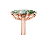 Rose gold Fancy Green Marquise  Solitaire Cathedral Diamond Ring with Six-Prong Setting_22
