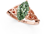Rose gold Fancy Green Marquise  Solitaire Celtic Knot Engagement Ring with Four-Prong Setting_57