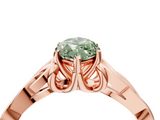 Rose gold Fancy Green Marquise  Solitaire Celtic Knot Engagement Ring with Four-Prong Setting_61