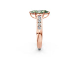 Rose gold Fancy Green Marquise  Solitaire Channel-Set Diamond Engagement Ring with Four-Prong Setting_34