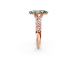 Rose gold Fancy Green Marquise  Solitaire Chevron Pave Diamond Engagement Ring with Six-Prong Setting_22