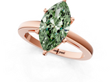 Rose gold Fancy Green Marquise  Solitaire Diamond Engagement Ring with Four-Prong Setting on a Classic Band_4
