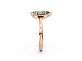 Rose gold Fancy Green Marquise  Solitaire Diamond Engagement Ring with Four-Prong Setting on a Classic Band_5