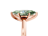 Rose gold Fancy Green Marquise  Solitaire Diamond Engagement Ring with Four-Prong Setting on a Classic Band_8