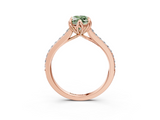 Rose gold Fancy Green Marquise  Solitaire Diamond Engagement Ring with Pave Band and Six-Prong Setting_23