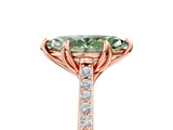 Rose gold Fancy Green Marquise  Solitaire Diamond Engagement Ring with Pave Band and Six-Prong Setting_25