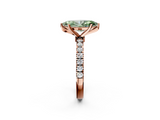 Rose gold Fancy Green Marquise  Solitaire Diamond Pavé Band with Four-Prong Setting_30
