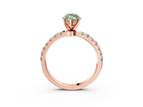 Rose gold Fancy Green Marquise  Solitaire Diamond Pavé Band with Four-Prong Setting_31