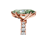 Rose gold Fancy Green Marquise  Solitaire Diamond Pavé Band with Four-Prong Setting_33
