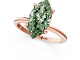 Rose gold Fancy Green Marquise  Solitaire Diamond Ring with 4-Prong Setting on a Classic Band_4