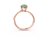 Rose gold Fancy Green Marquise  Solitaire Diamond Ring with 4-Prong Setting on a Classic Band_6