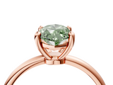 Rose gold Fancy Green Marquise  Solitaire Diamond Ring with 4-Prong Setting on a Classic Band_7