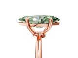 Rose gold Fancy Green Marquise  Solitaire Diamond Ring with 4-Prong Setting on a Classic Band_8