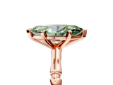 Rose gold Fancy Green Marquise  Solitaire Diamond Ring with Bamboo Band and Four-Prong Setting_60