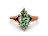 Rose gold Fancy Green Marquise  Solitaire Diamond Ring with Cathedral Band and Four-Prong Setting_65