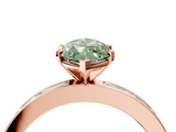 Rose gold Fancy Green Marquise  Solitaire Diamond Ring with Channel-Set Baguette Band and Four-Prong Setting_106