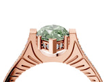 Rose gold Fancy Green Marquise  Solitaire Diamond Ring with Channel Set Band and Bezel Prong Setting_60