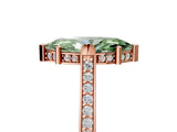 Rose gold Fancy Green Marquise  Solitaire Diamond Ring with Channel Set Band and Bezel Prong Setting_61