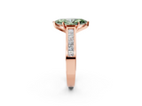 Rose gold Fancy Green Marquise  Solitaire Diamond Ring with Channel-Set Band and Four-Prong Setting_5