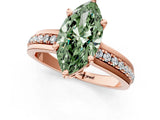 Rose gold Fancy Green Marquise  Solitaire Diamond Ring with Channel Set Band and Six-Prong Setting_49