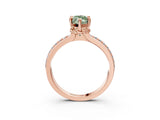 Rose gold Fancy Green Marquise  Solitaire Diamond Ring with Channel Set Band and Six-Prong Setting_51