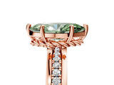 Rose gold Fancy Green Marquise  Solitaire Diamond Ring with Channel Set Band and Six-Prong Setting_53