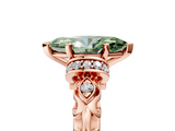 Rose gold Fancy Green Marquise  Solitaire Diamond Ring with Filigree Band and Four-Prong Setting_47