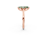 Rose gold Fancy Green Marquise  Solitaire Diamond Ring with Four-Prong Setting and Classic Band_5