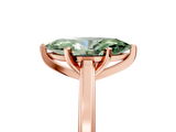 Rose gold Fancy Green Marquise  Solitaire Diamond Ring with Four-Prong Setting and Classic Band_8