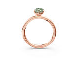 Rose gold Fancy Green Marquise  Solitaire Diamond Ring with Four-Prong Setting on a Plain Band_23