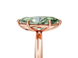 Rose gold Fancy Green Marquise  Solitaire Diamond Ring with Four-Prong Setting on a Plain Band_25