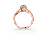 Rose gold Fancy Green Marquise  Solitaire Diamond Ring with Milgrain Pavé Band and Four-Prong Setting_22