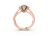 Rose gold Fancy Green Marquise  Solitaire Diamond Ring with Pave Band and Six-Prong Setting_35