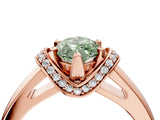 Rose gold Fancy Green Marquise  Solitaire Diamond Ring with Pave Band and Six-Prong Setting_36