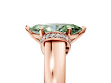 Rose gold Fancy Green Marquise  Solitaire Diamond Ring with Pave Band and Six-Prong Setting_37