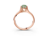Rose gold Fancy Green Marquise  Solitaire Diamond Ring with Six-Prong Cathedral Setting_35